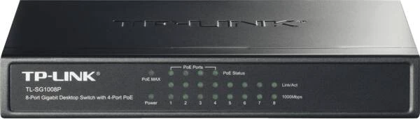 TP-Link TL-SG1008P 8-Port-Gigabit-Desktop-PoE-Switch - Schwarz 3 TP-Link TL-SG1008P 8-Port-Gigabit-Desktop-PoE-Switch - Schwarz
