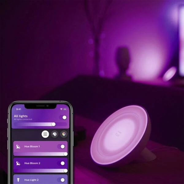 Philips Hue White & Col. Amb. Bloom Tischleuchte - Weiss 5 Philips Hue White & Col. Amb. Bloom Tischleuchte - Weiss – Bild 3