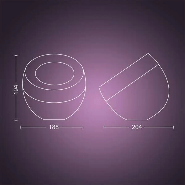 Philips Hue White & Col. Amb. Iris Tischleuchte - Weiss 6 Philips Hue White & Col. Amb. Iris Tischleuchte - Weiss – Bild 4
