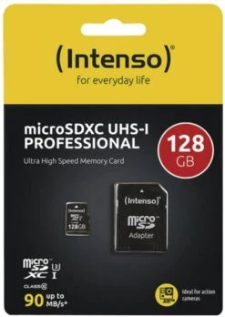 Intenso Micro SDXC Karte 128GB UHS-I Professional Mit Adapter