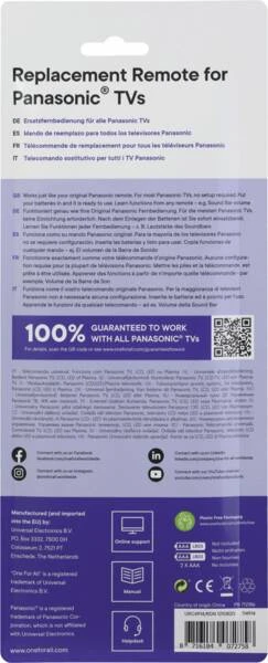 ONE FOR ALL URC4914 - Ersatzfernbedienung Panasonic 2.0 6 ONE FOR ALL URC4914 - Ersatzfernbedienung Panasonic 2.0 – Bild 4