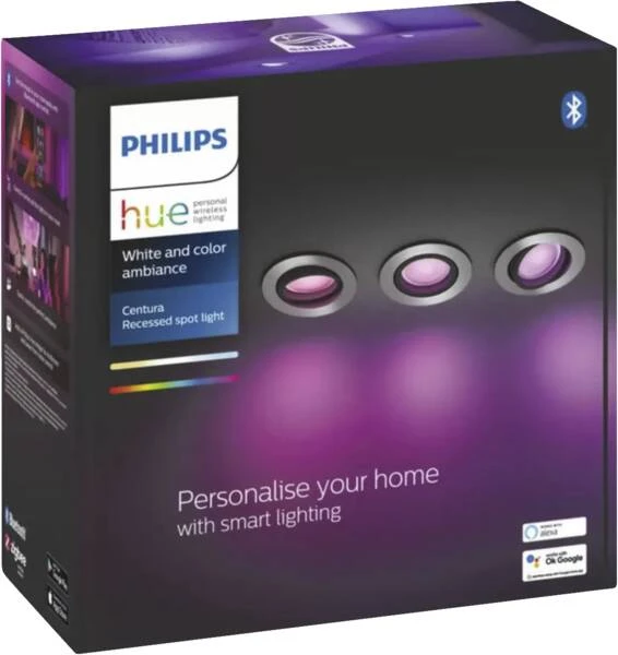 Philips Hue Centura Einbauspot 3-er - Aluminium 3 Philips Hue Centura Einbauspot 3-er - Aluminium
