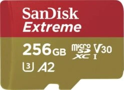 SanDisk Extreme MicroSDXC 256GB 190MB/s A2 C10 V30 UHS + SD Adapter