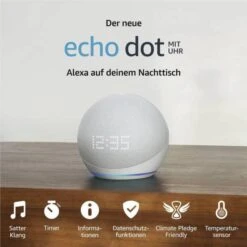Amazon Echo Dot Mit Uhr (5. Gen.) - Weiss 7 Amazon Echo Dot Mit Uhr (5. Gen.) - Weiss -Haushaltsgerätegeschäft 1391100 bild3 20221130 132233