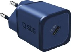 SBS Travel Charger GaN 1x Type-C PD 20W - Blau
