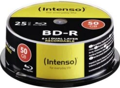 Intenso BD-R 25GB, 6x Speed, Printable, 25er Cakebox